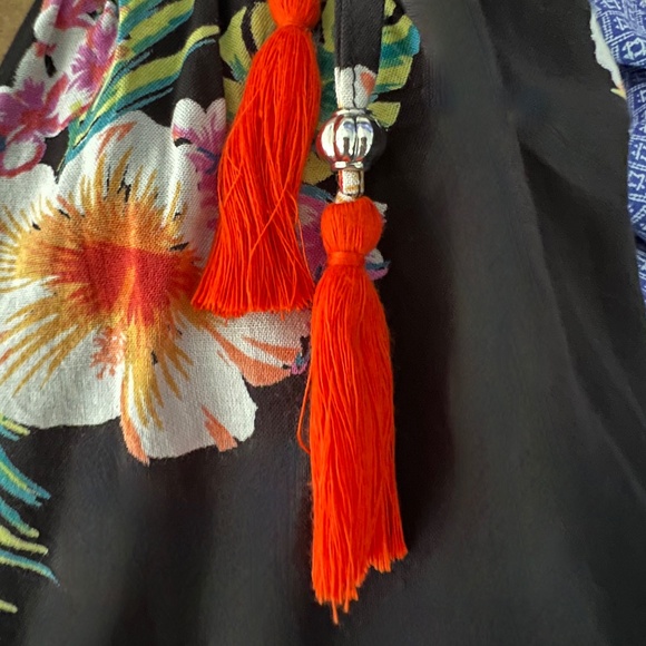 Blue Island Strapless Black/Floral Jumper (Hawaiian) Sz M - Picture 9 of 9